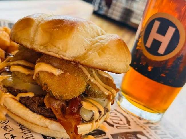 The Fried Pickle Bacon Burger
